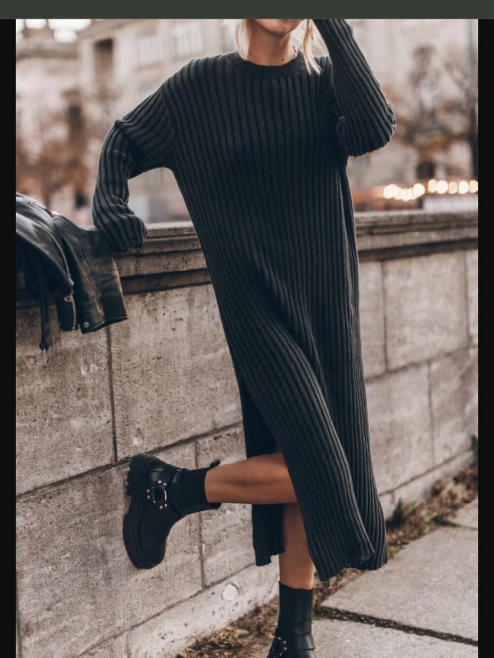 🖤 $320 MIKUTA THE DARK FADED KNIT LONGSLEEVE DRESS Small